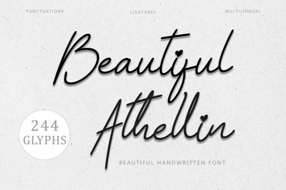 Beautiful Athellin: A Charming Handwritten Typeface for Makers