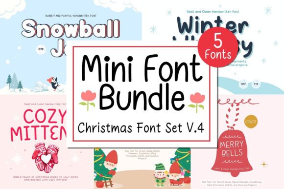 Mini Bundle Christmas Set V.4: A Festive Typeface for Holiday Branding