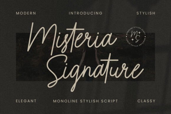 Misteria Signature: A Handwritten Typeface for Editorial Elegance